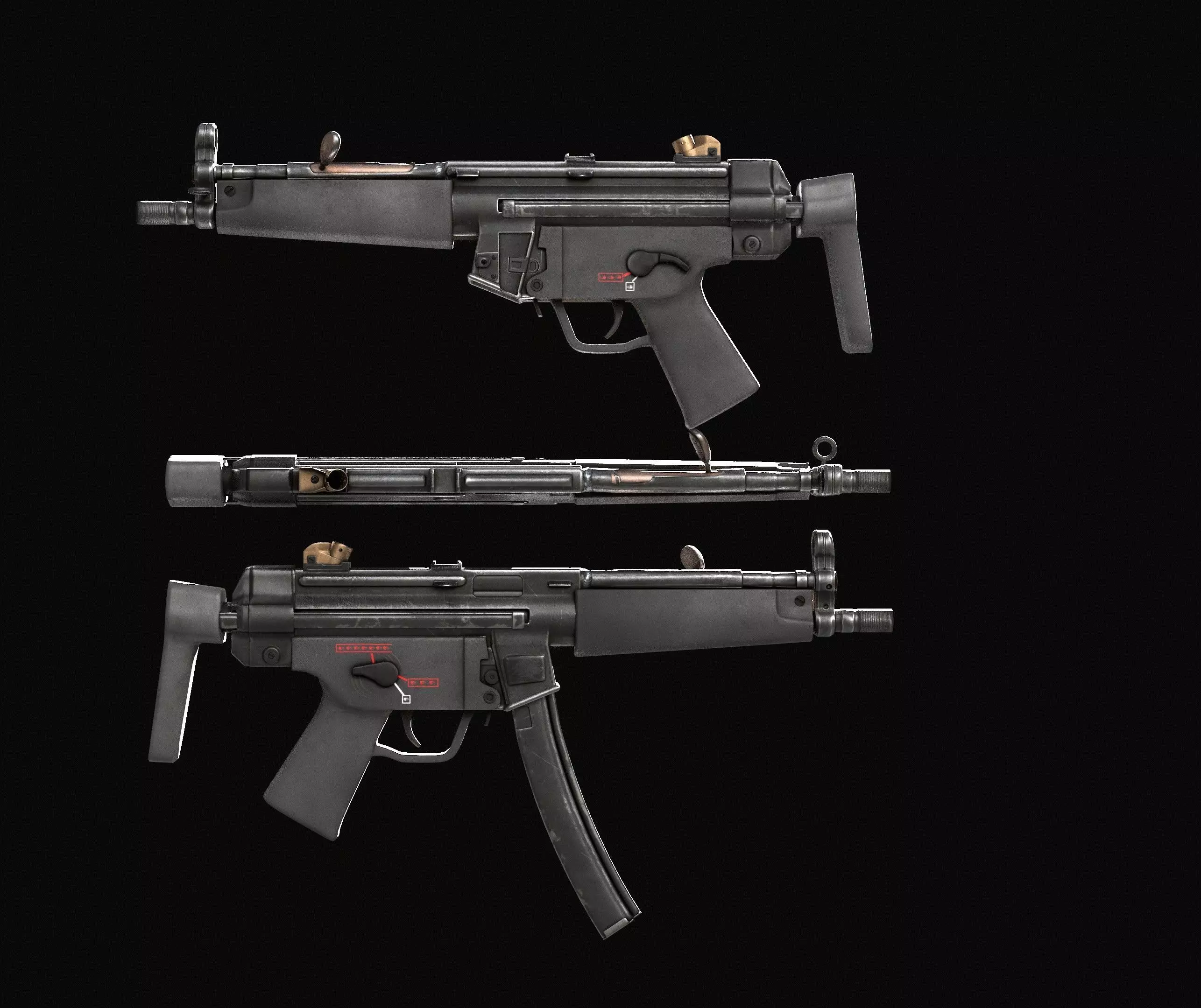 MP5 Submachine Gun 3D model_2