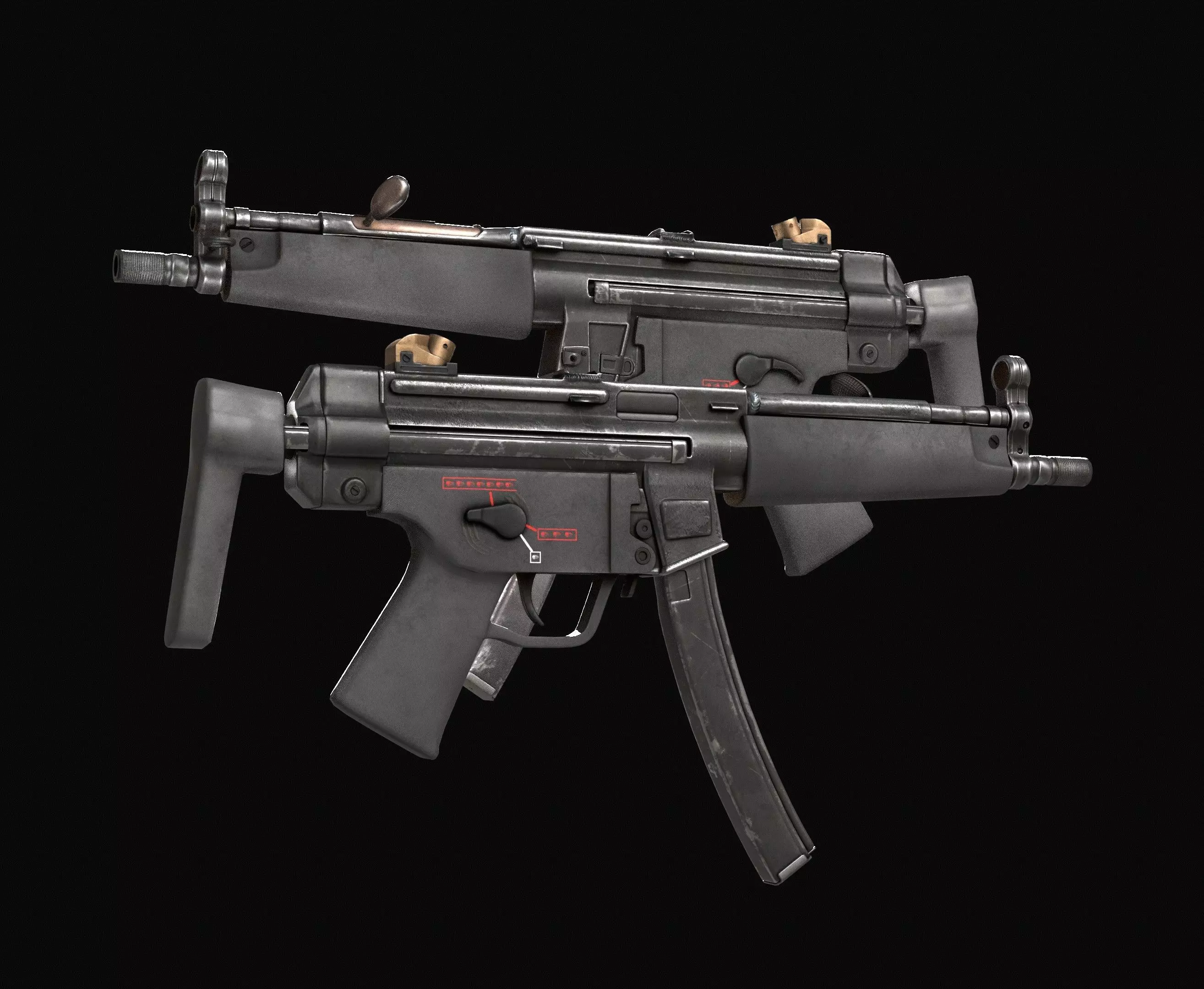 MP5 Submachine Gun 3D model_1