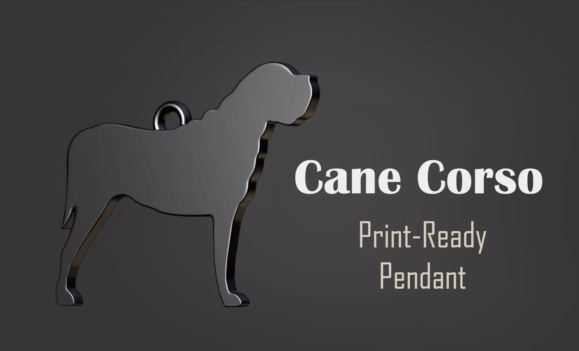 Cane Corso Minimalist Modern Pendant 3D print model 3D print model_0
