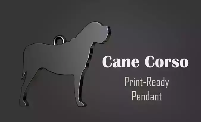 Cane Corso Minimalist Modern Pendant 3D print model