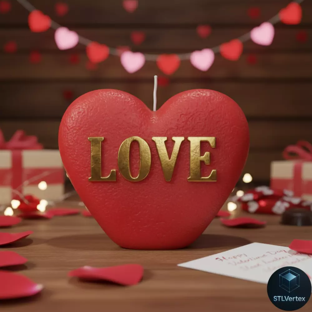 Candle of Love STL 3D Printable Model 3D print model