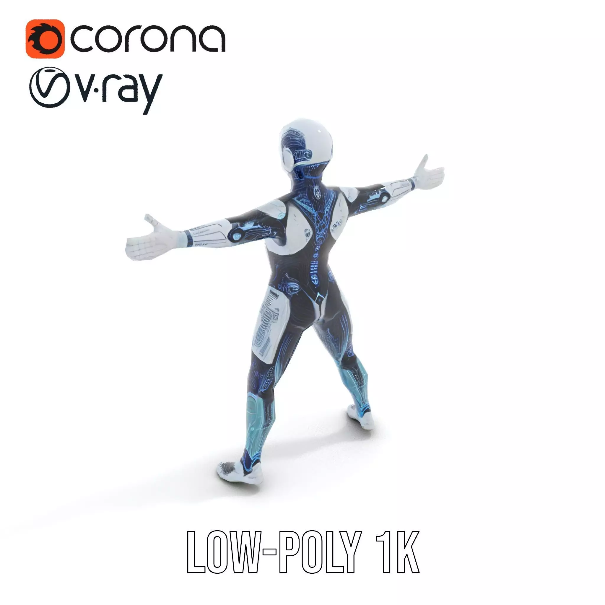 Futuristic Android model pack Low-poly 3D model_7