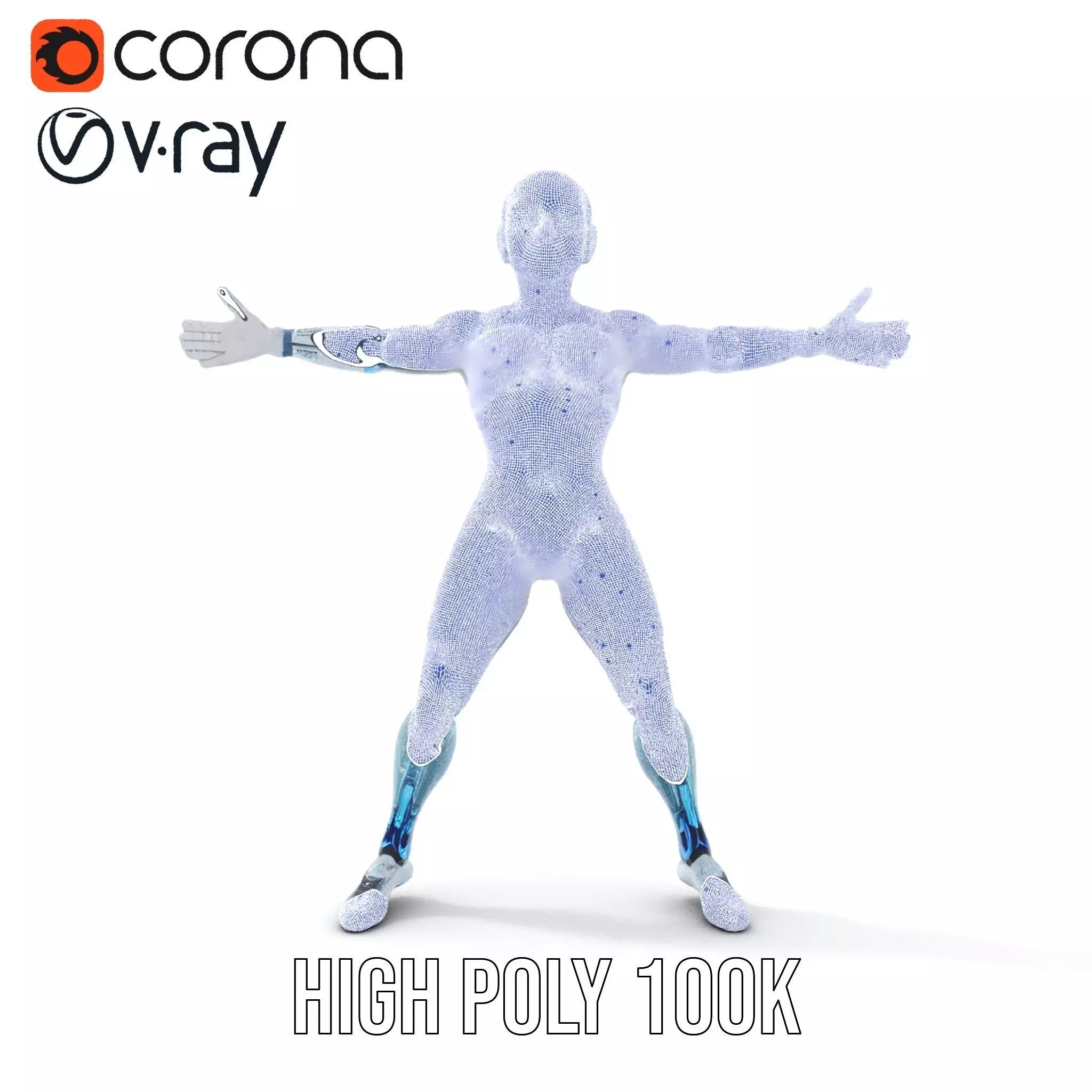 Futuristic Android model pack Low-poly 3D model_17