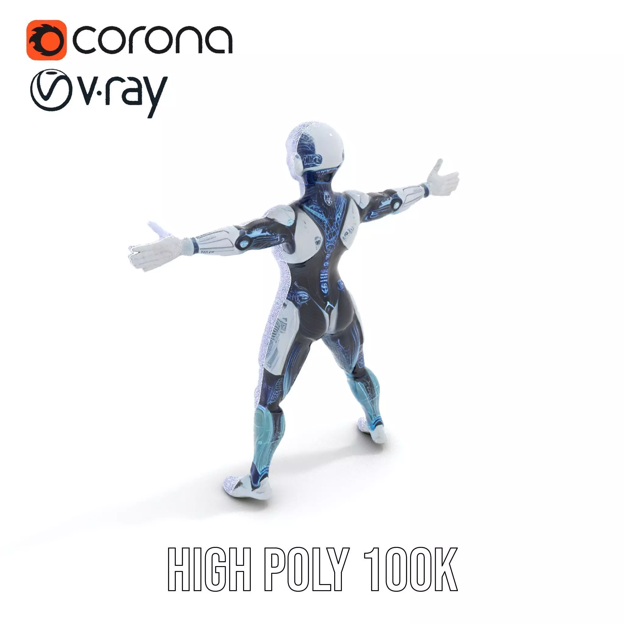 Futuristic Android model pack Low-poly 3D model_28