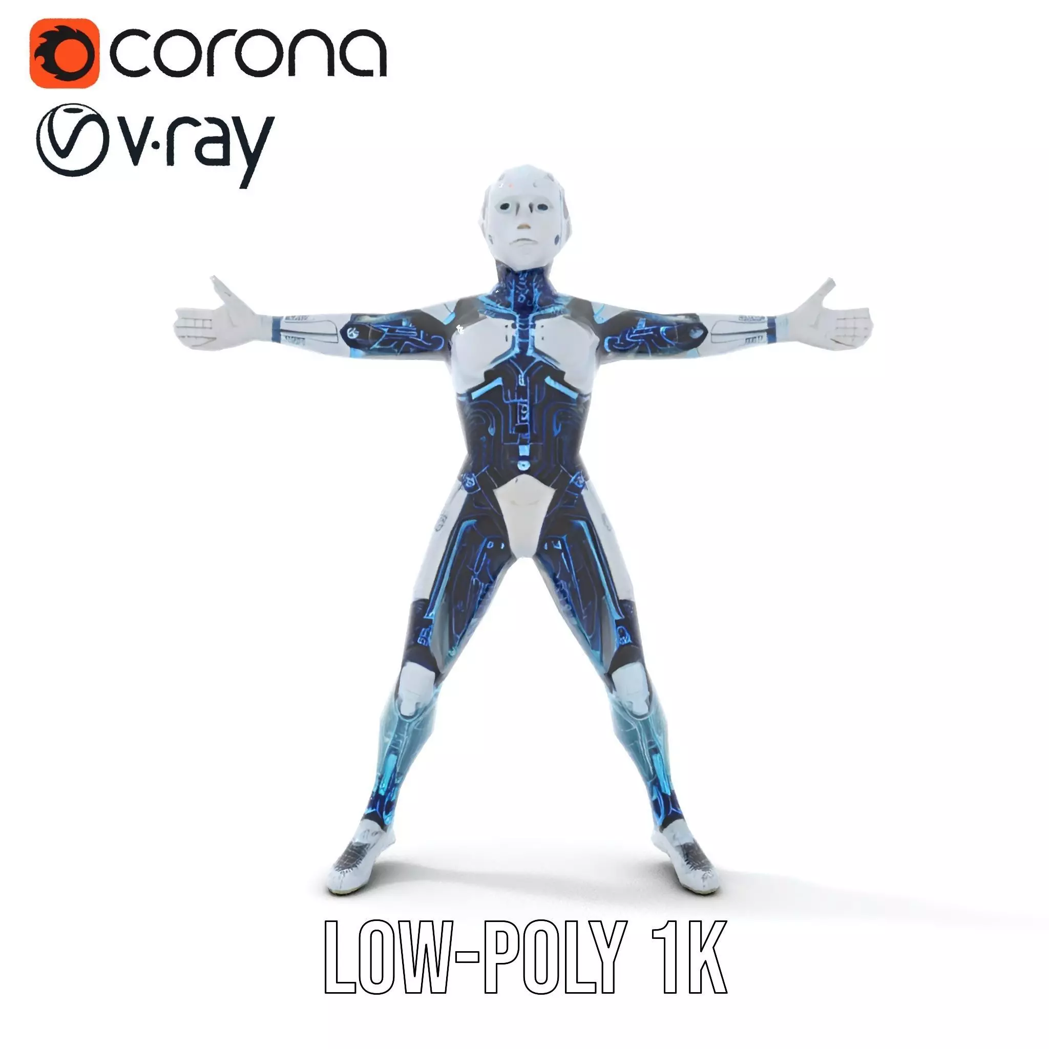Futuristic Android model pack Low-poly 3D model_8