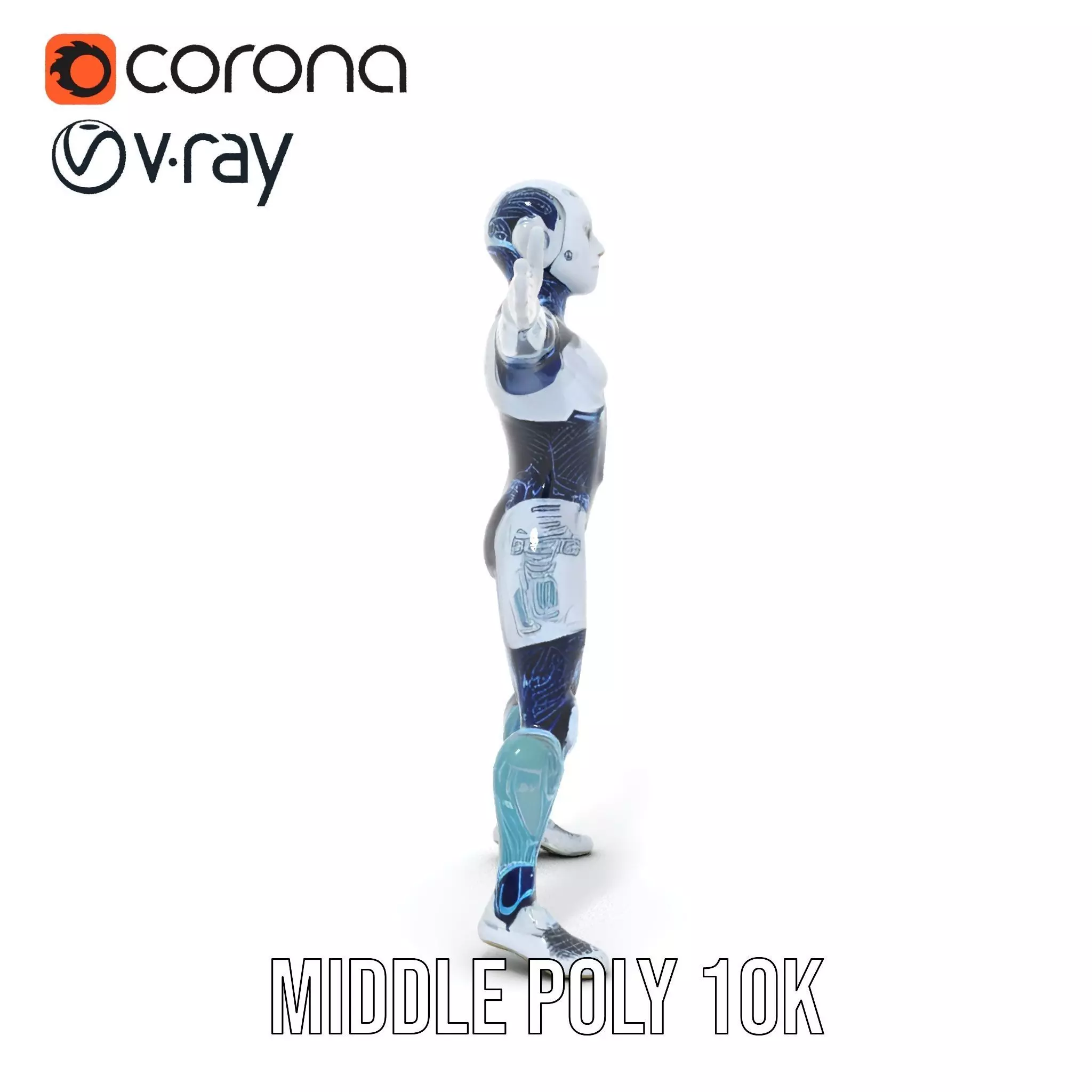 Futuristic Android model pack Low-poly 3D model_15