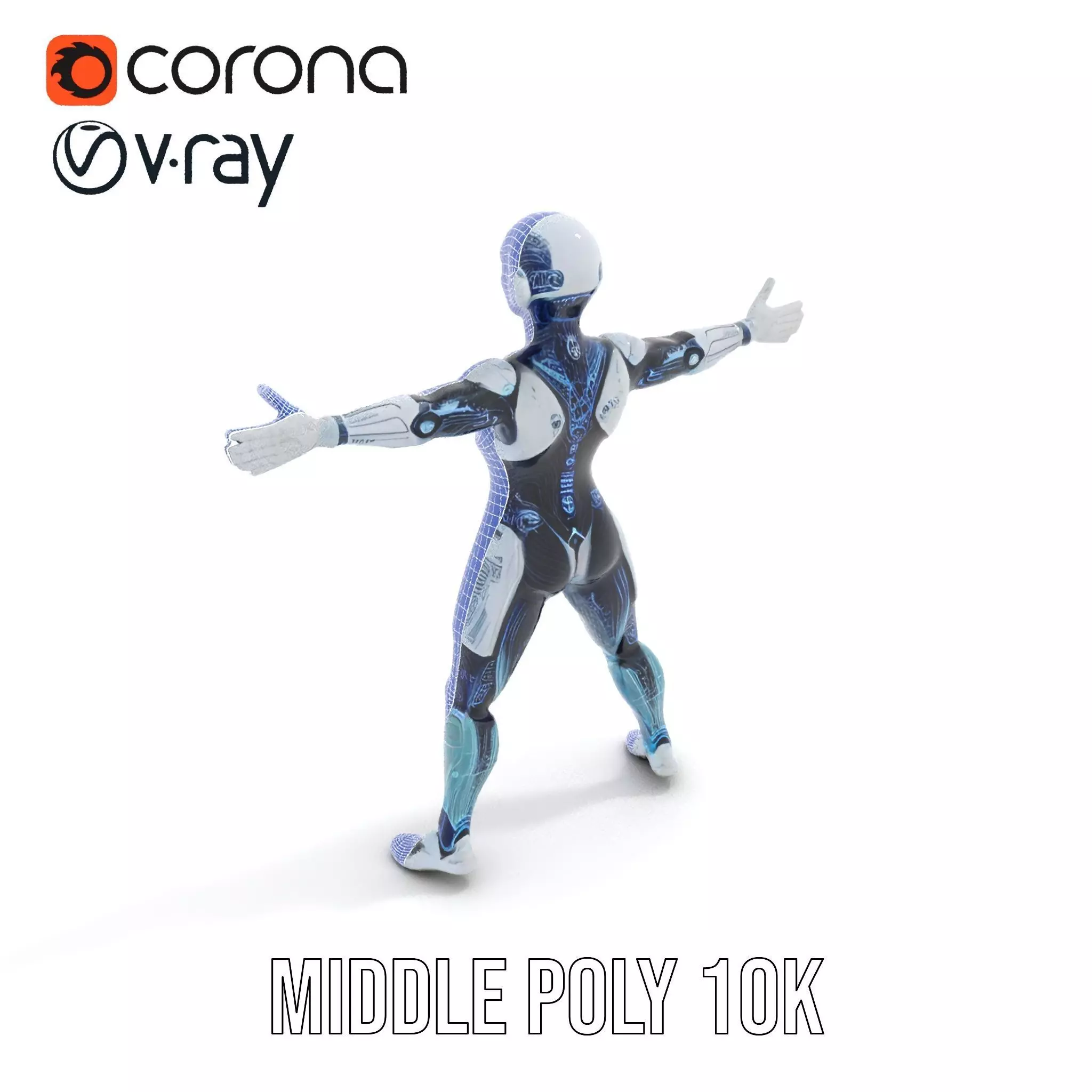 Futuristic Android model pack Low-poly 3D model_23