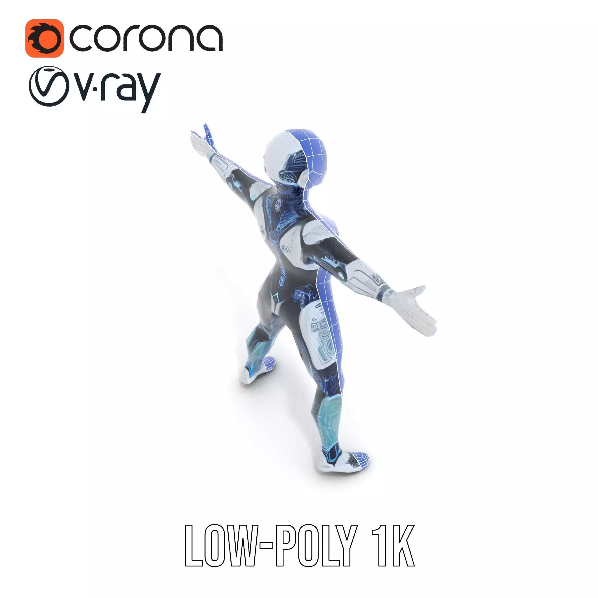 Futuristic Android model pack Low-poly 3D model_19