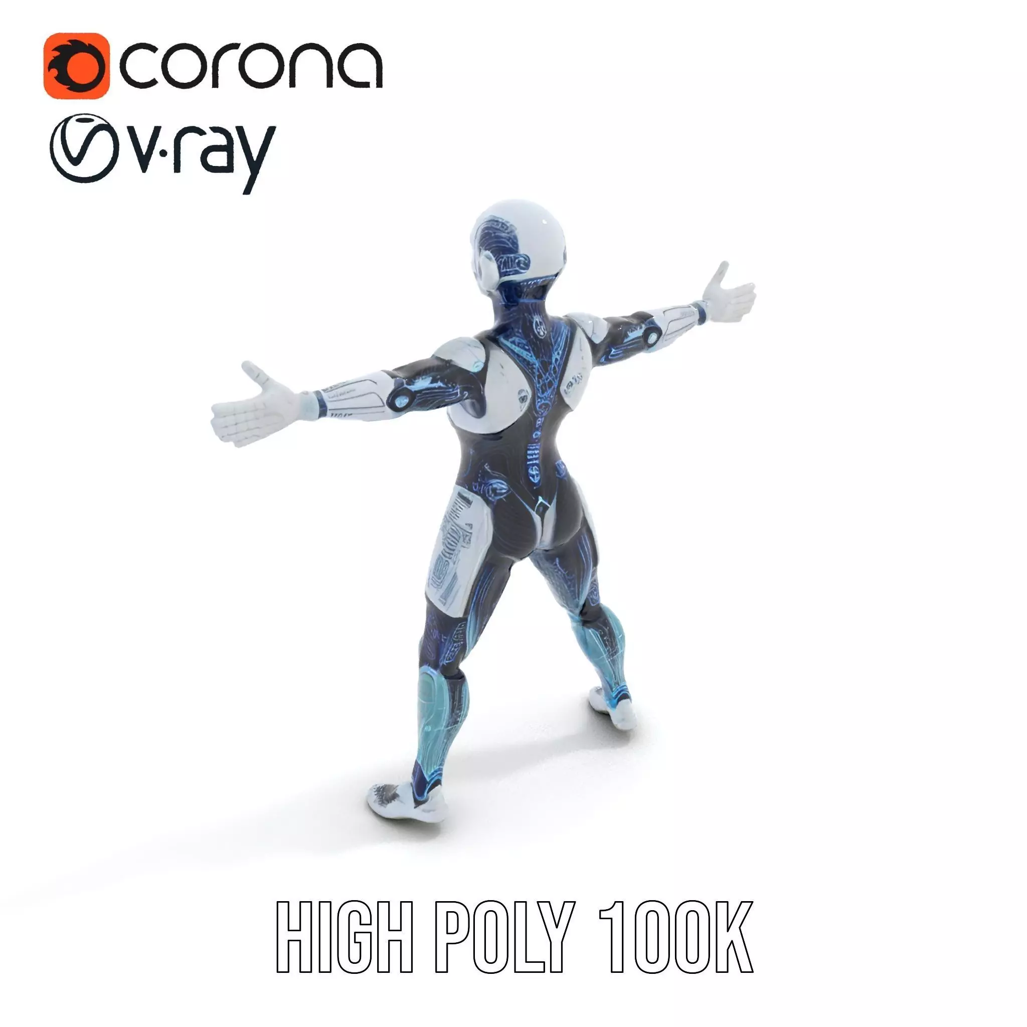 Futuristic Android model pack Low-poly 3D model_9