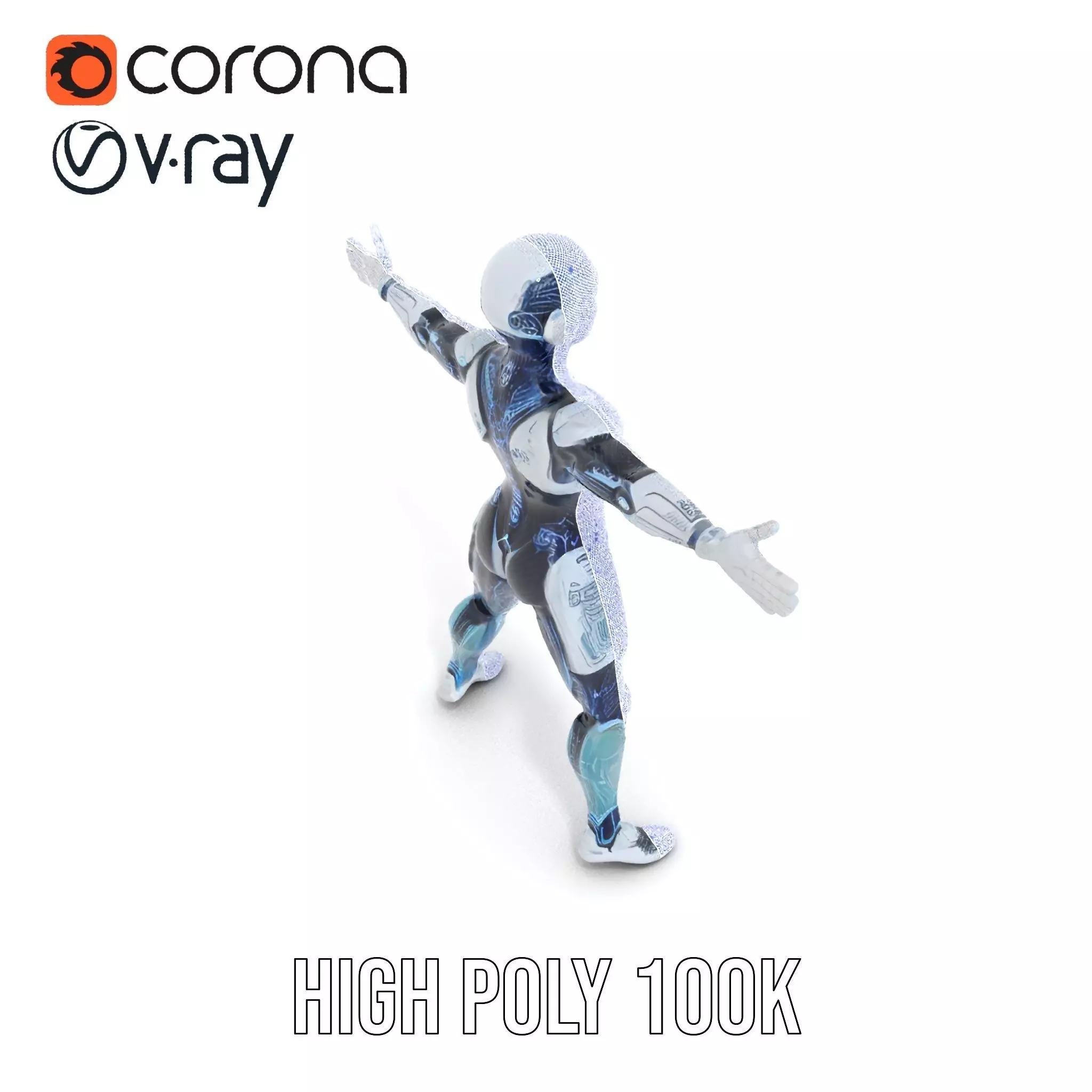 Futuristic Android model pack Low-poly 3D model_32