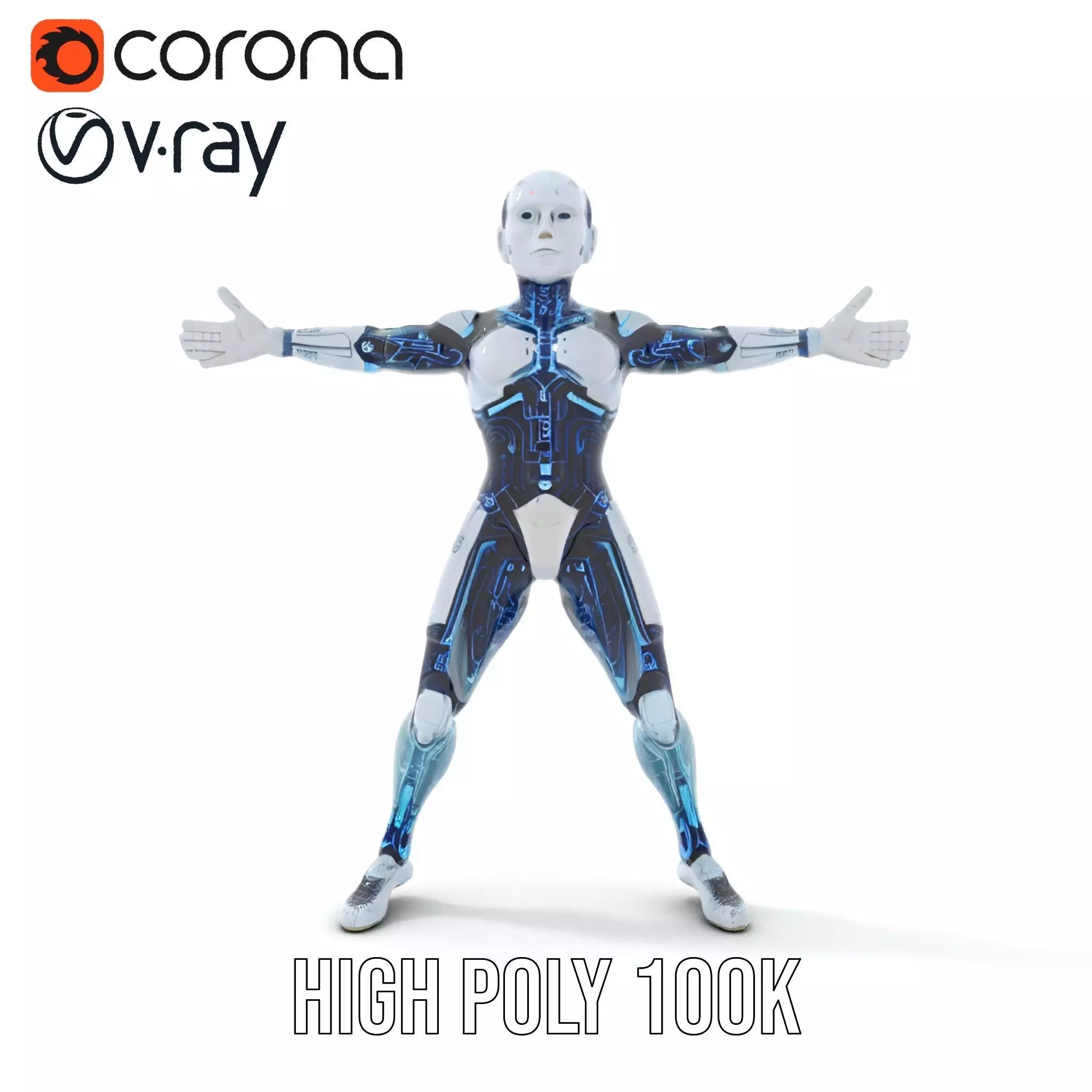 Futuristic Android model pack Low-poly 3D model_31