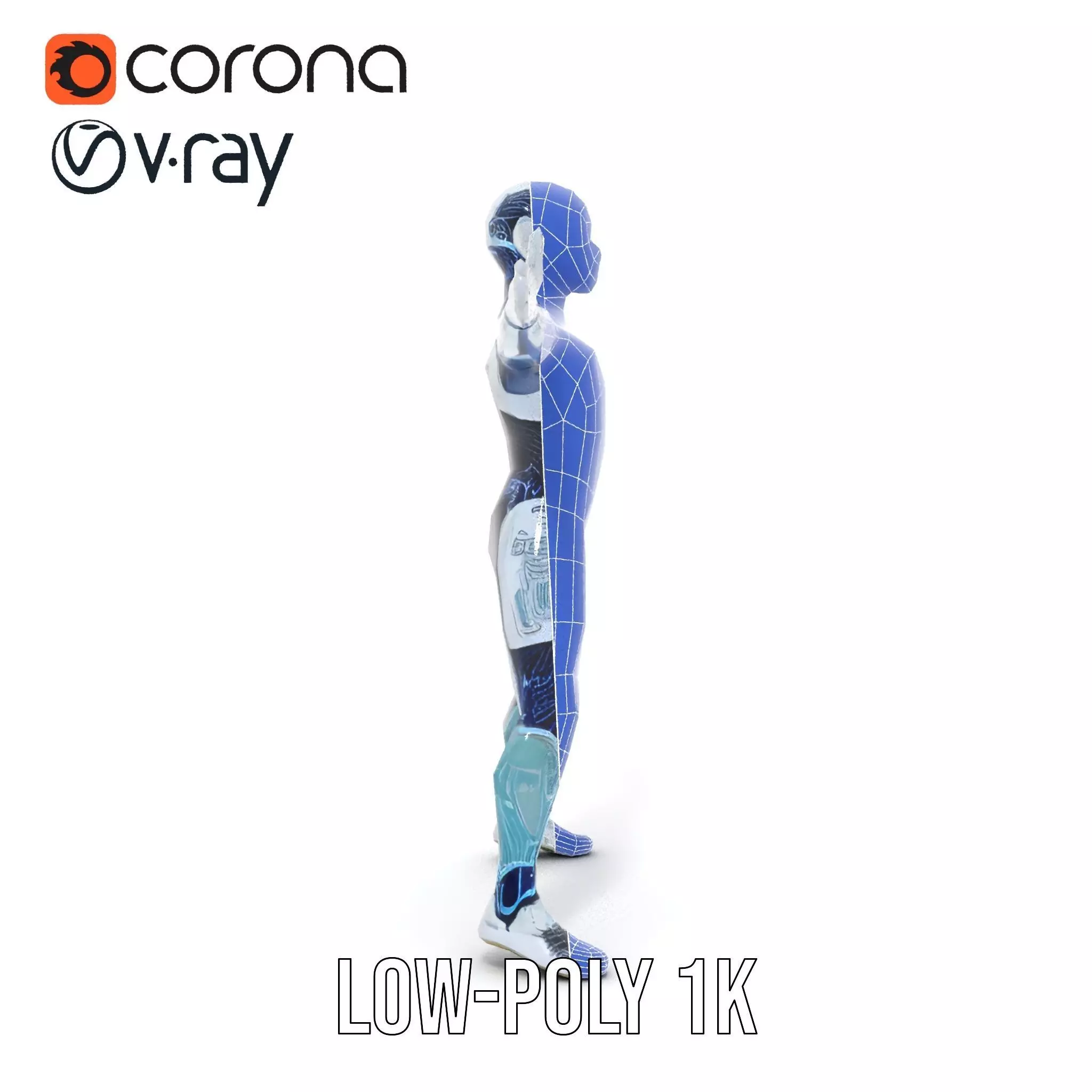 Futuristic Android model pack Low-poly 3D model_27