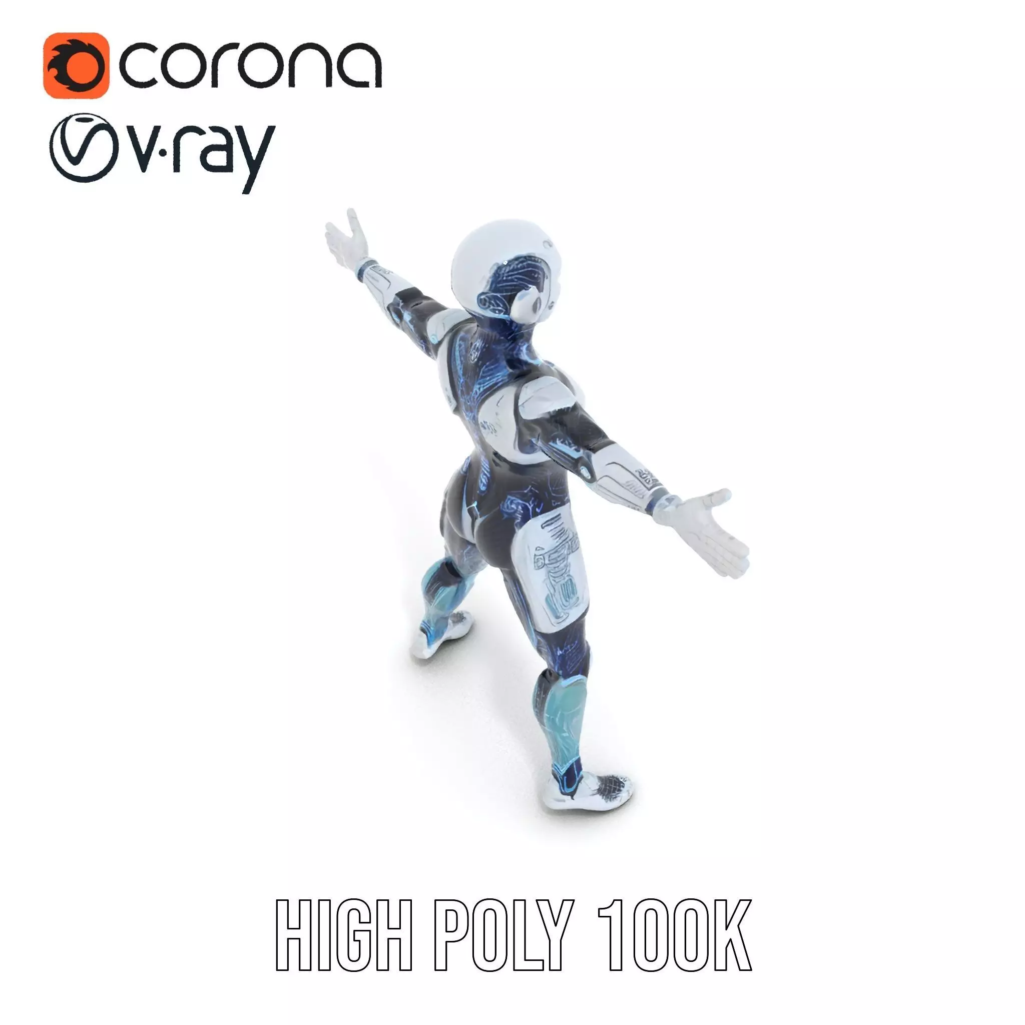 Futuristic Android model pack Low-poly 3D model_12