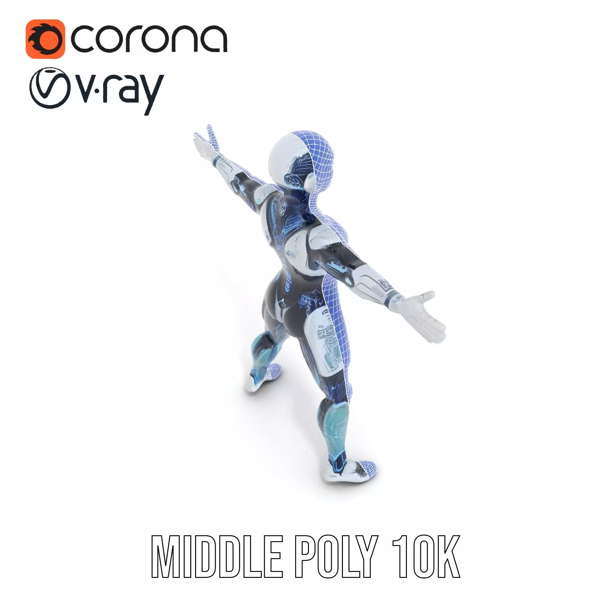 Futuristic Android model pack Low-poly 3D model_13