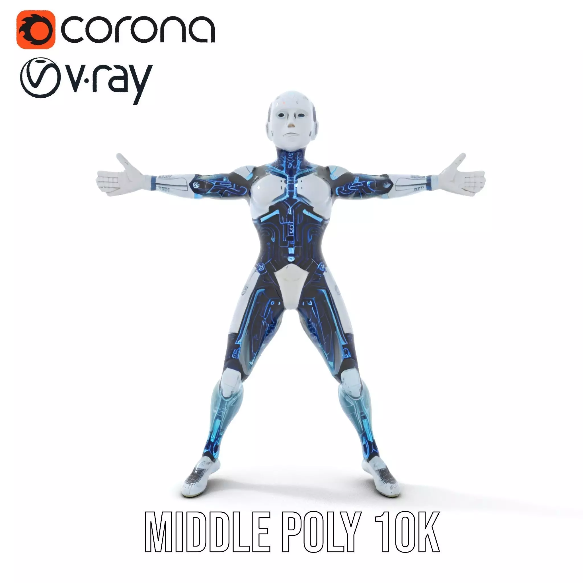 Futuristic Android model pack Low-poly 3D model_29