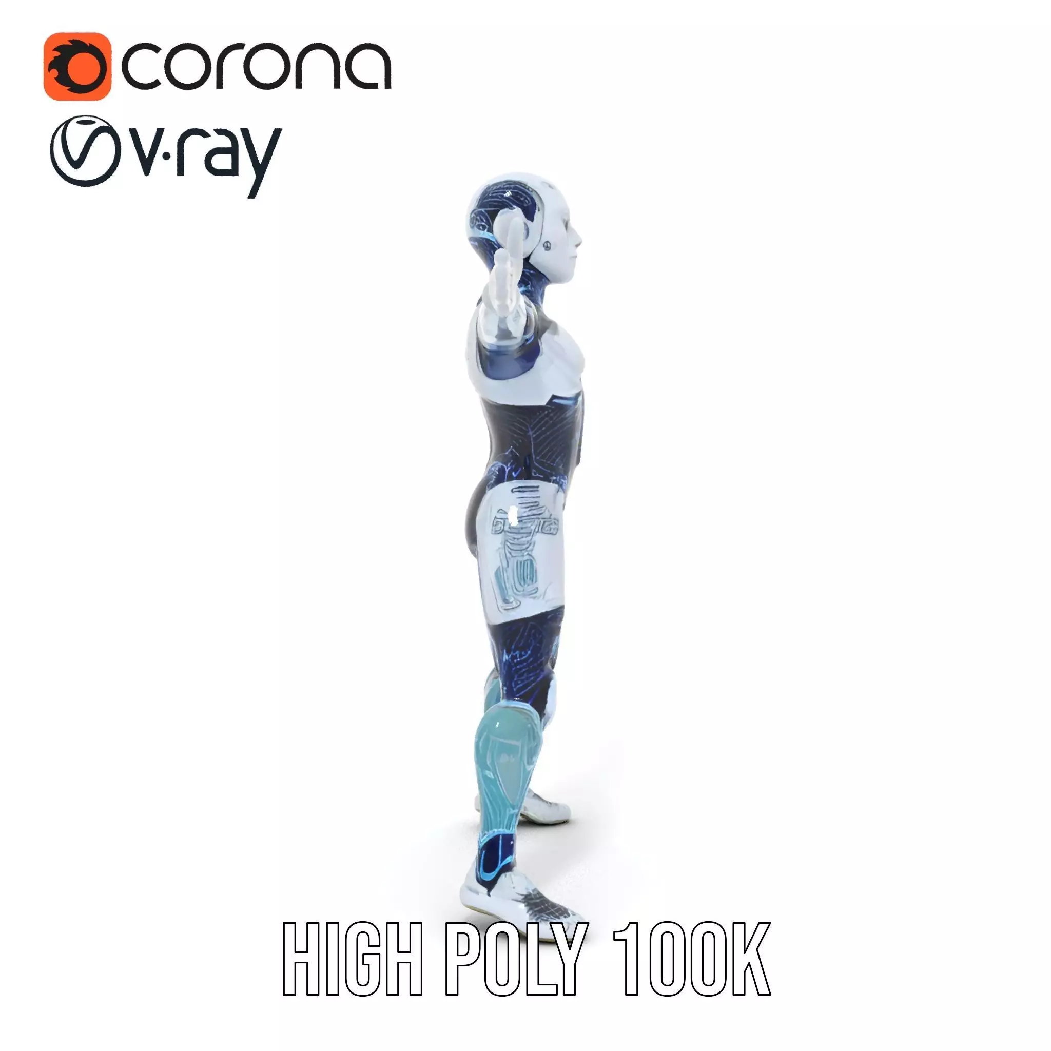 Futuristic Android model pack Low-poly 3D model_20