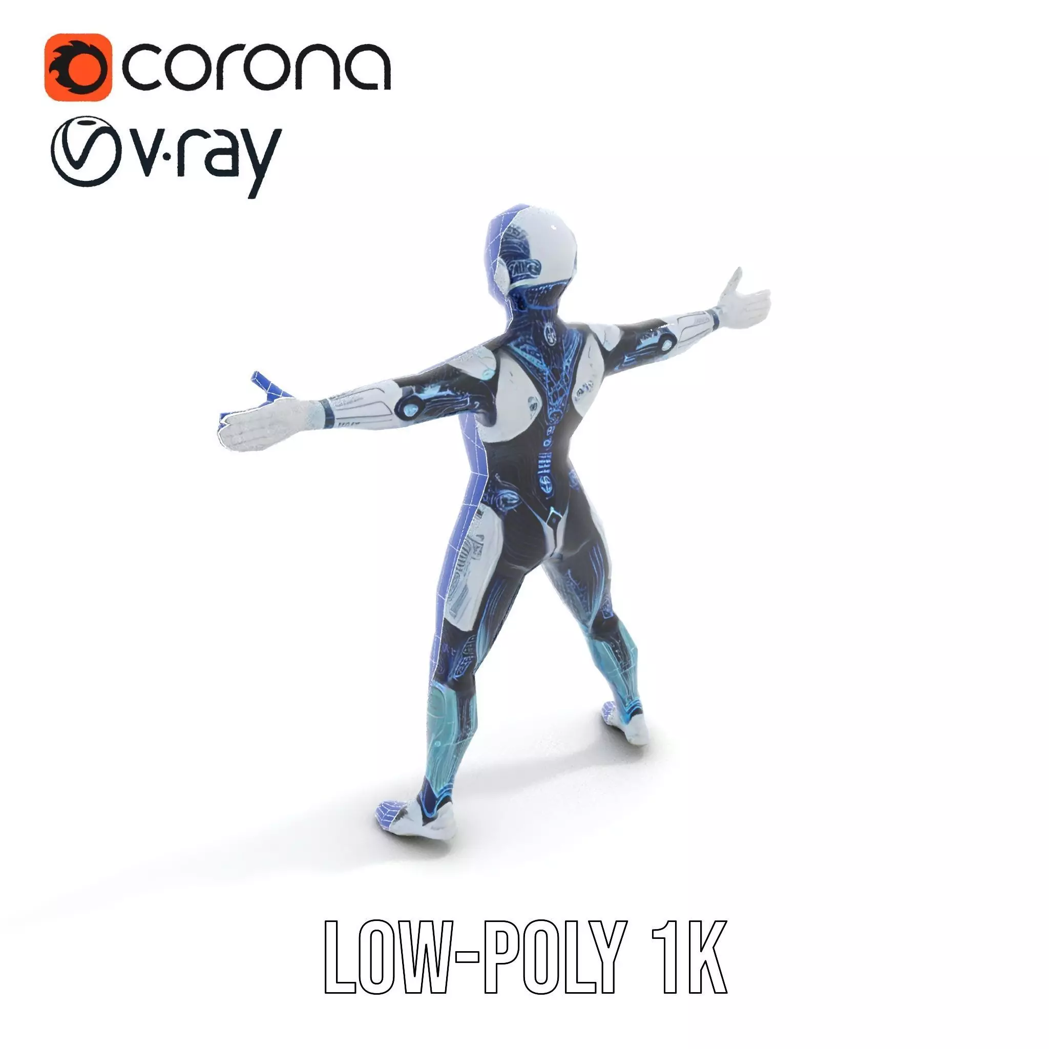Futuristic Android model pack Low-poly 3D model_30
