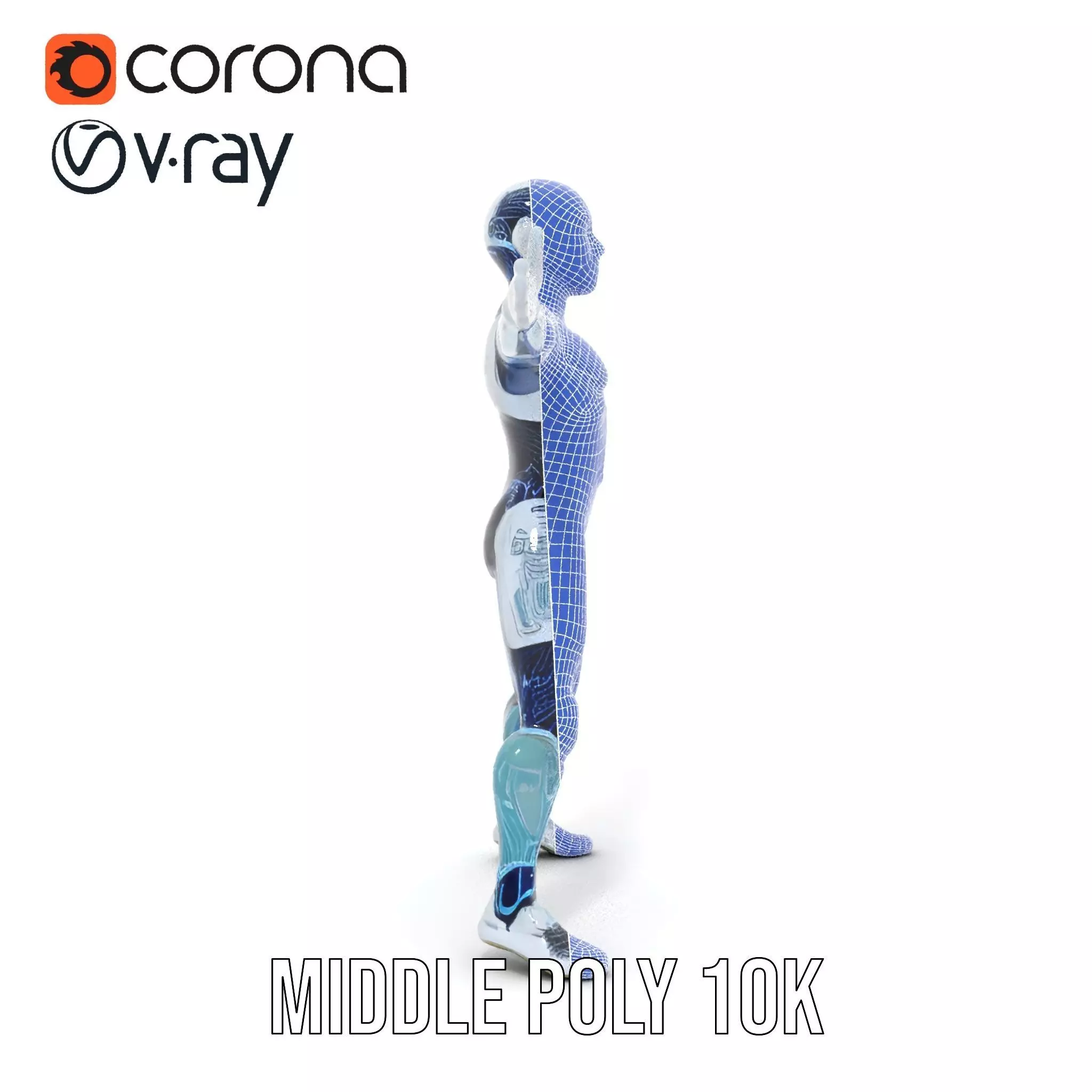 Futuristic Android model pack Low-poly 3D model_18