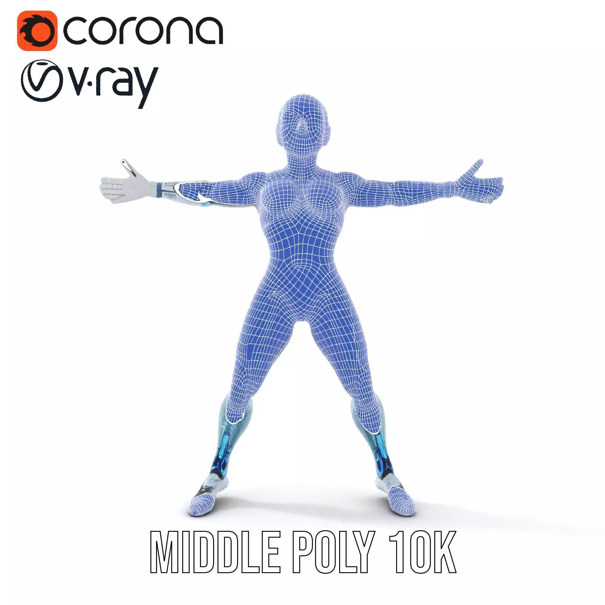 Futuristic Android model pack Low-poly 3D model_26