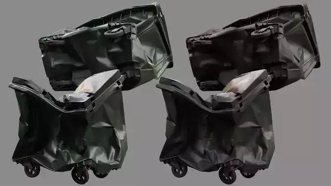 Crushed Trash Container 06