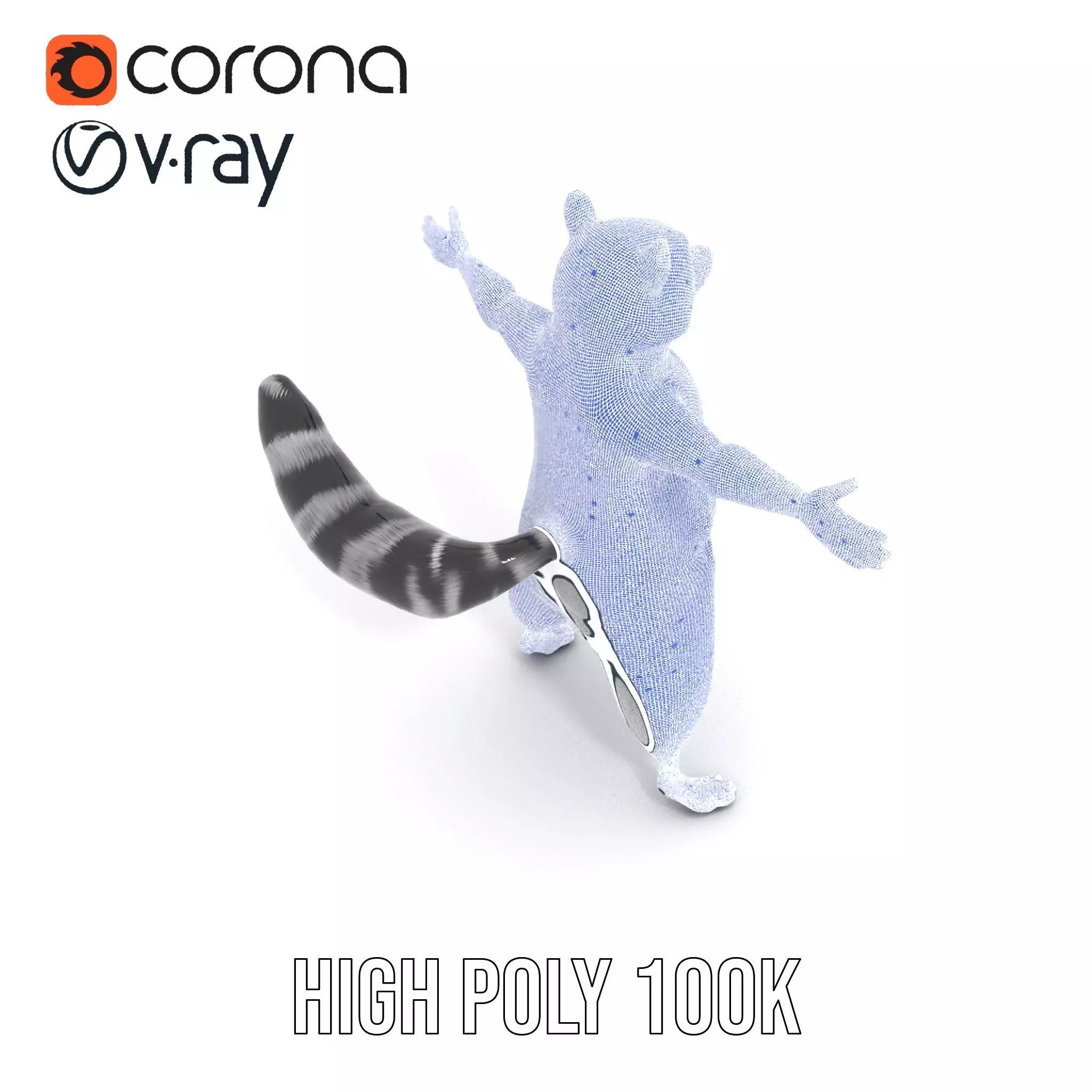 Realistic Raccoon Character model pack Low-poly 3D model_26