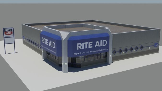 Rite Aid Pharmacy Low-poly 3D model