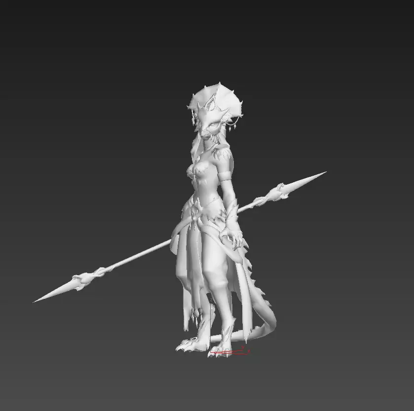 Lizard Woman Low-poly 3D model_21