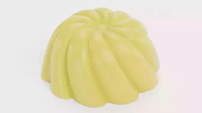Vanilla Jelly Dessert Low-poly 3D model