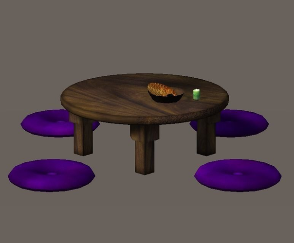 Tyabudai table Low-poly 3D model