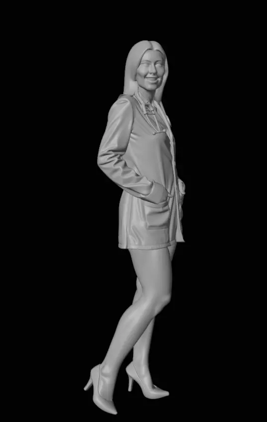 Stylish Female Doctor 3D model_10