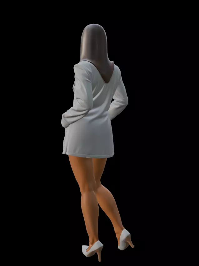 Stylish Female Doctor 3D model_2