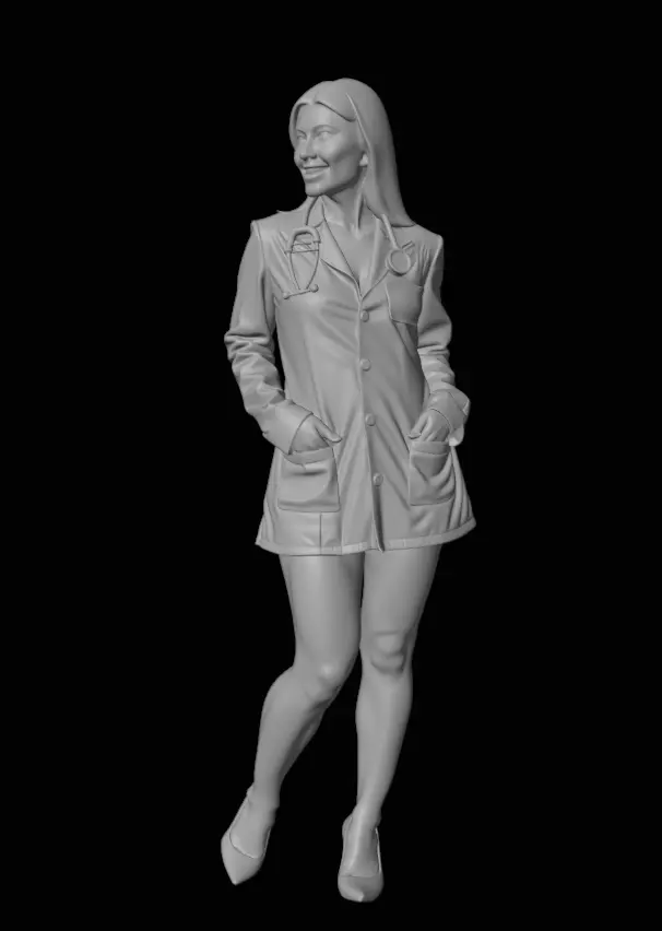 Stylish Female Doctor 3D model_5