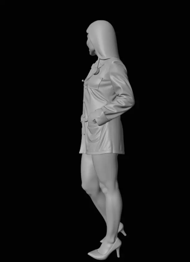 Stylish Female Doctor 3D model_7