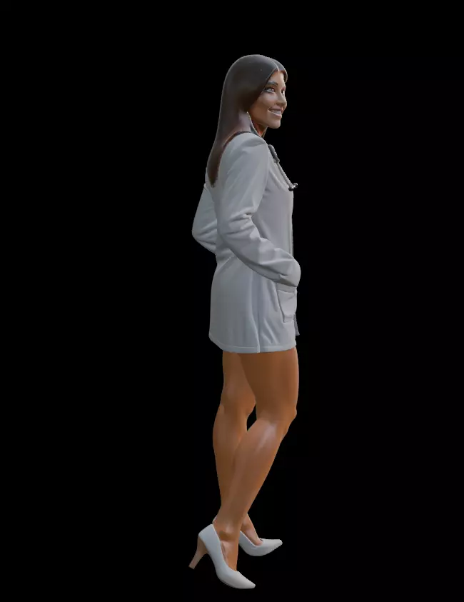 Stylish Female Doctor 3D model_3