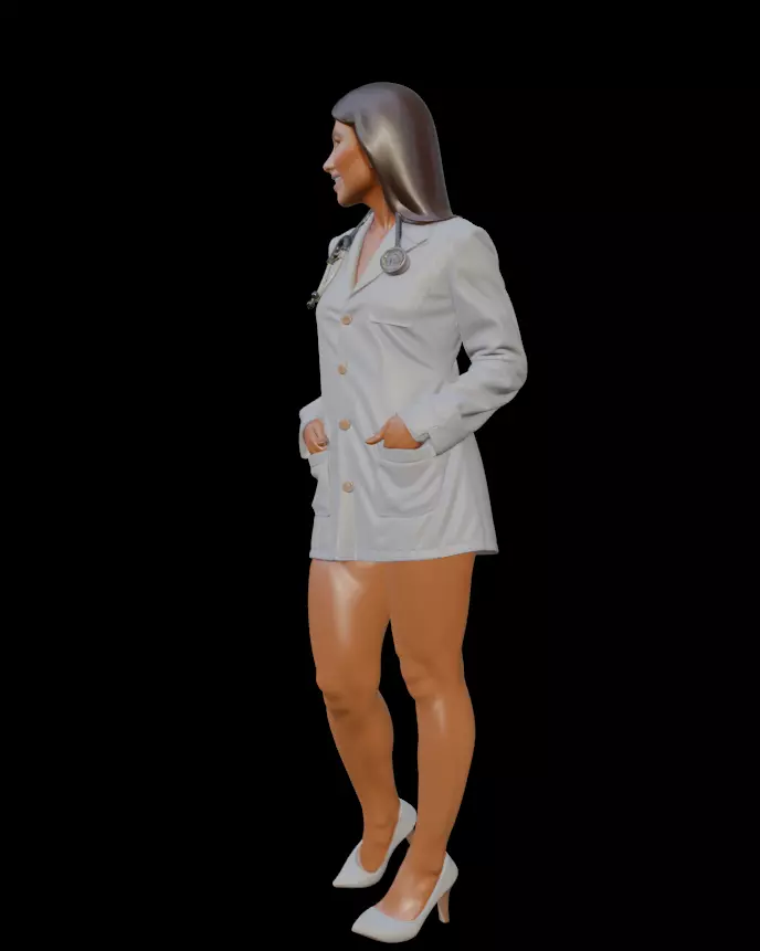 Stylish Female Doctor 3D model_1