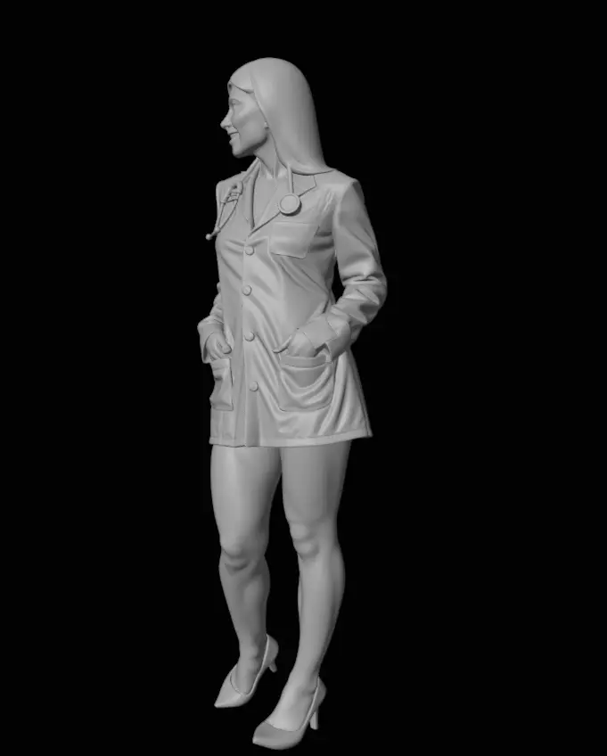 Stylish Female Doctor 3D model_6
