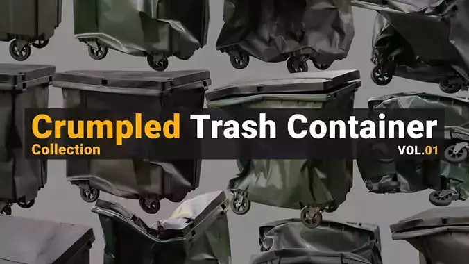 Crushed Trash Container Collection