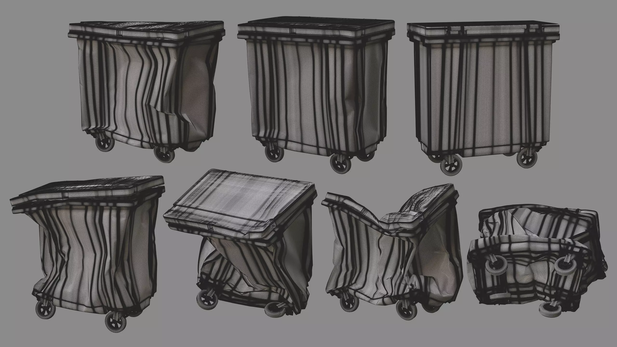 Crushed Trash Container Collection 3D model_6