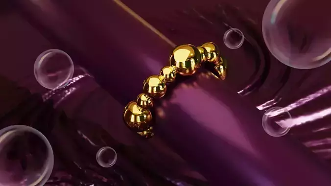 Unisex Bubbly Gold ring - STL OBJ Blender - Ready for print