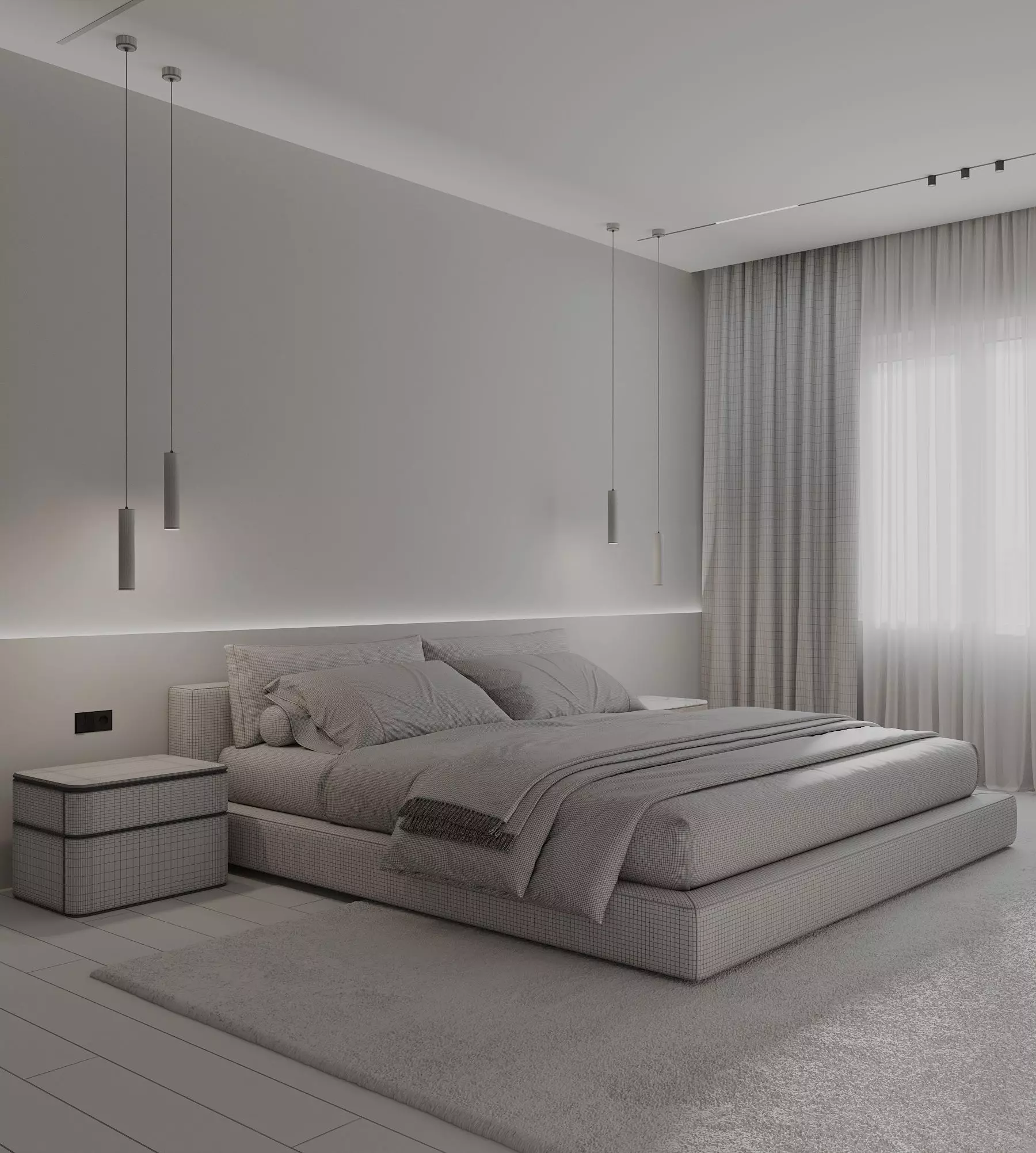 minimalism bedroom 3D model_4