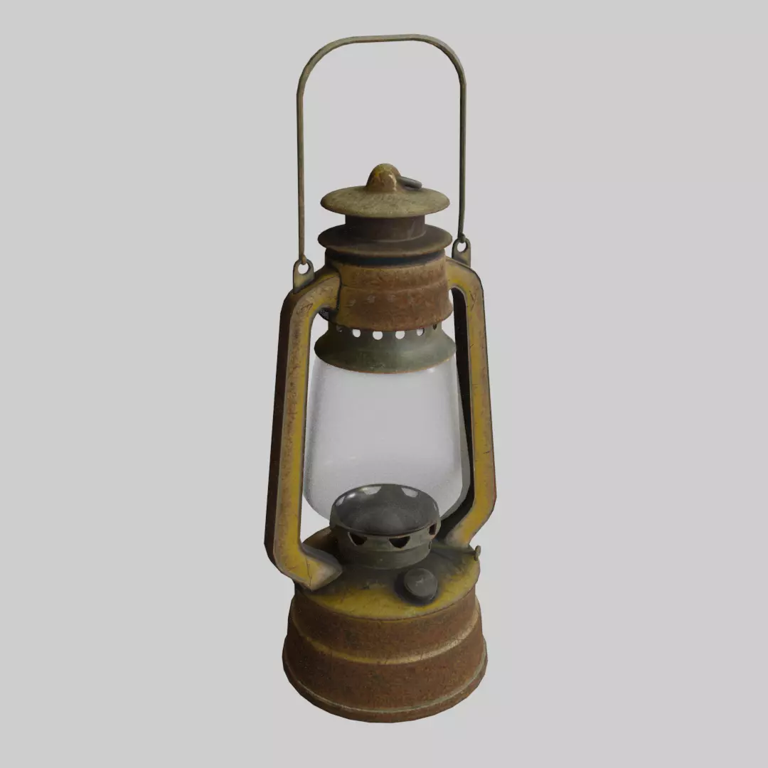 Vintage Lantern Low-poly 3D model_1