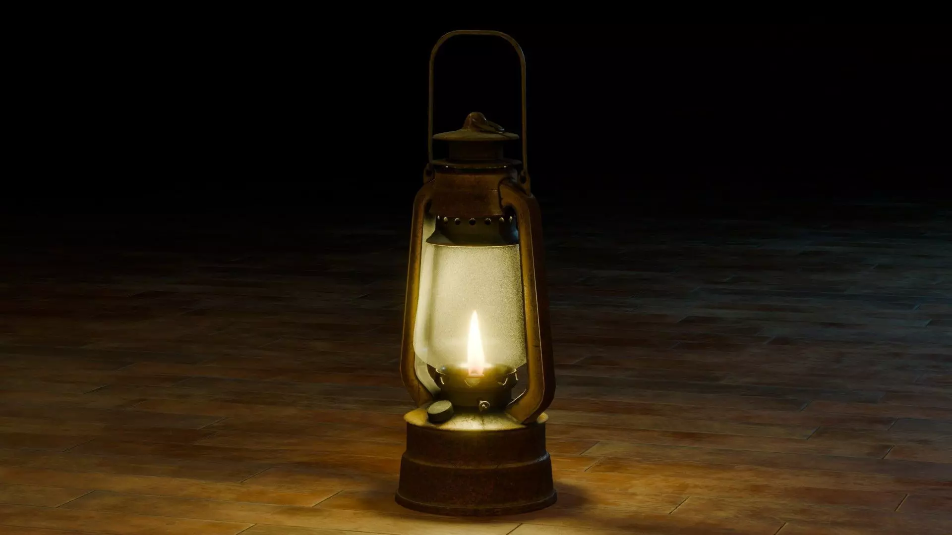 Vintage Lantern Low-poly 3D model_0