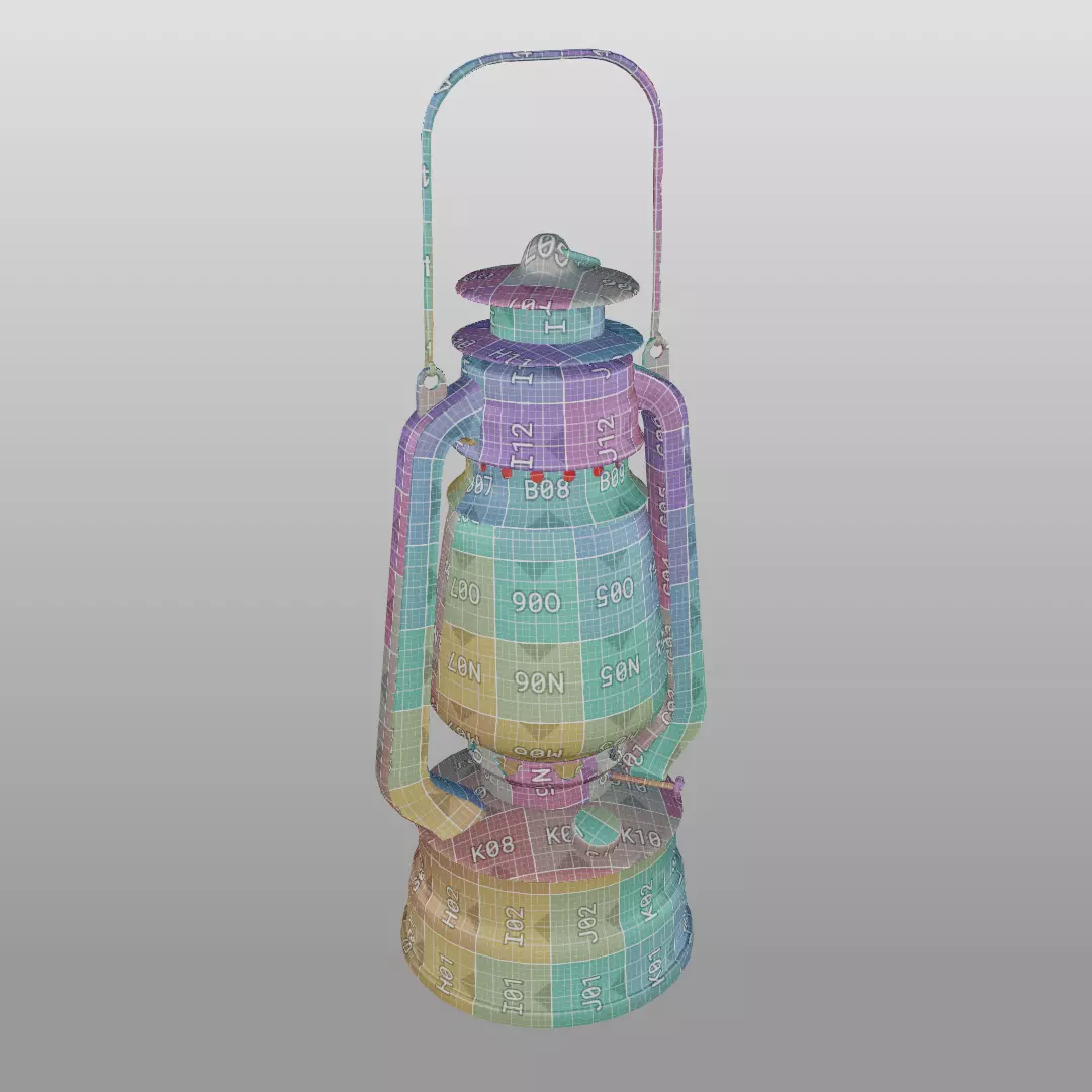 Vintage Lantern Low-poly 3D model_3