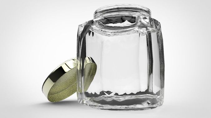 Glass jar with lid Low-poly 3D model