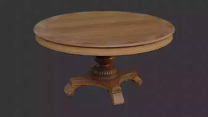 Wood Round Table with Pedestal for Dining Rooms