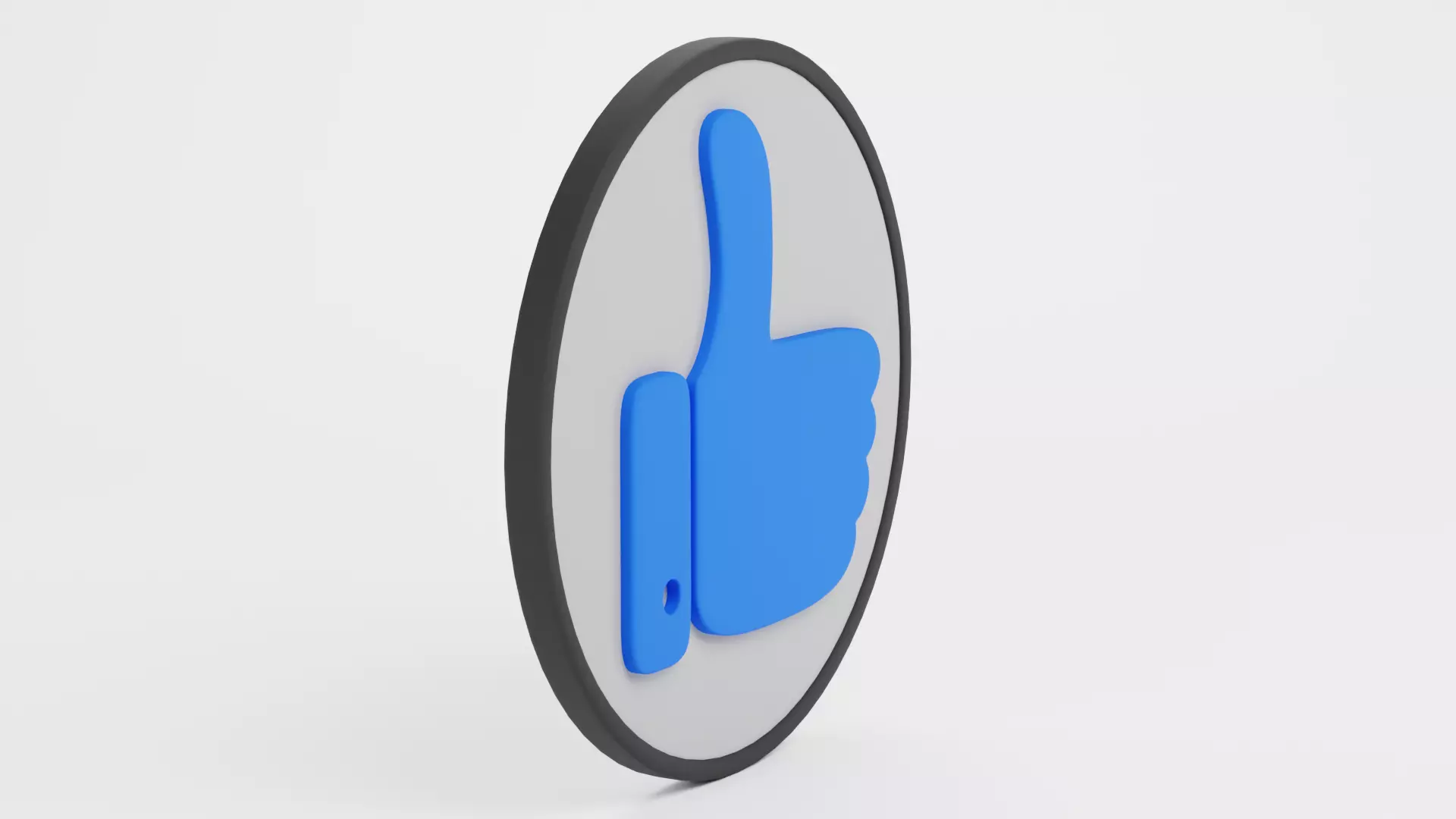 Like Icon - Thumbs Up Button Low-poly 3D model_3