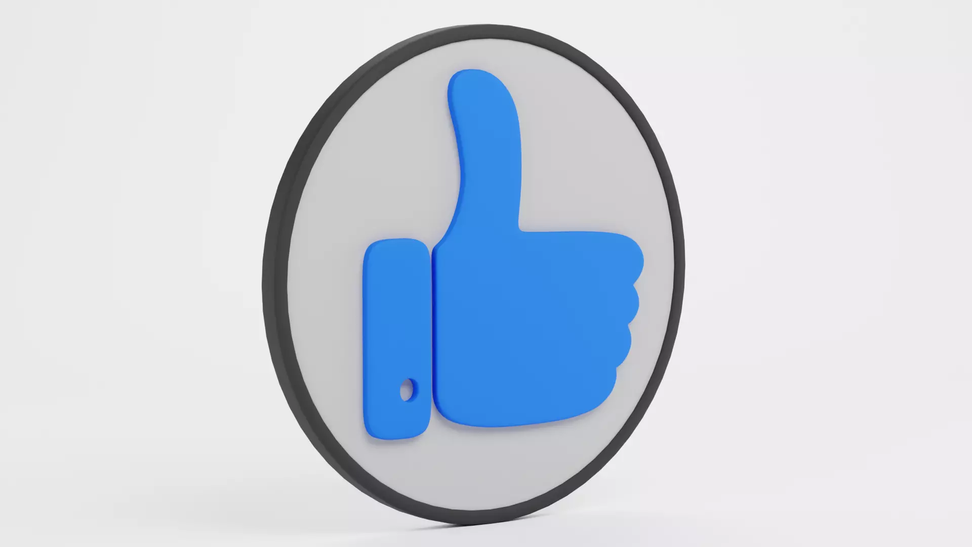 Like Icon - Thumbs Up Button Low-poly 3D model_2