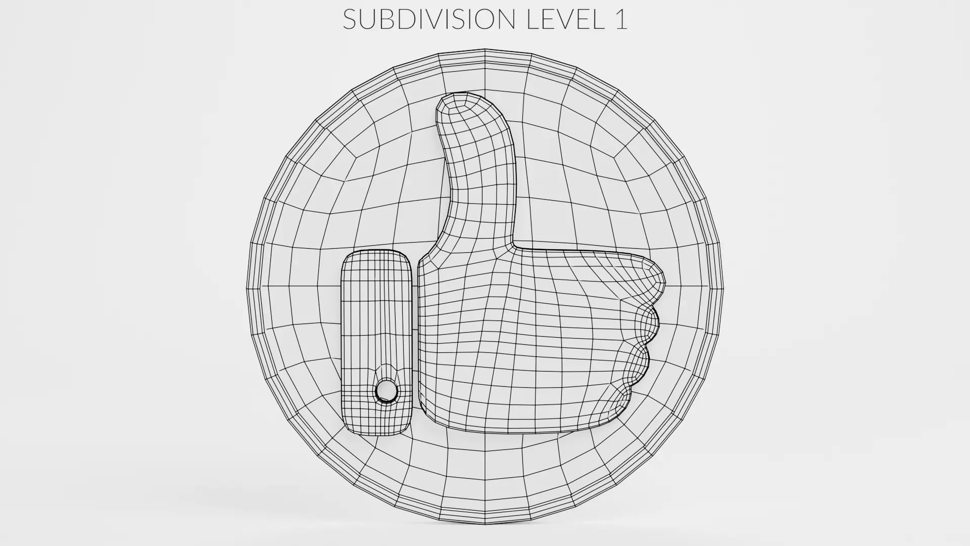 Like Icon - Thumbs Up Button Low-poly 3D model_9