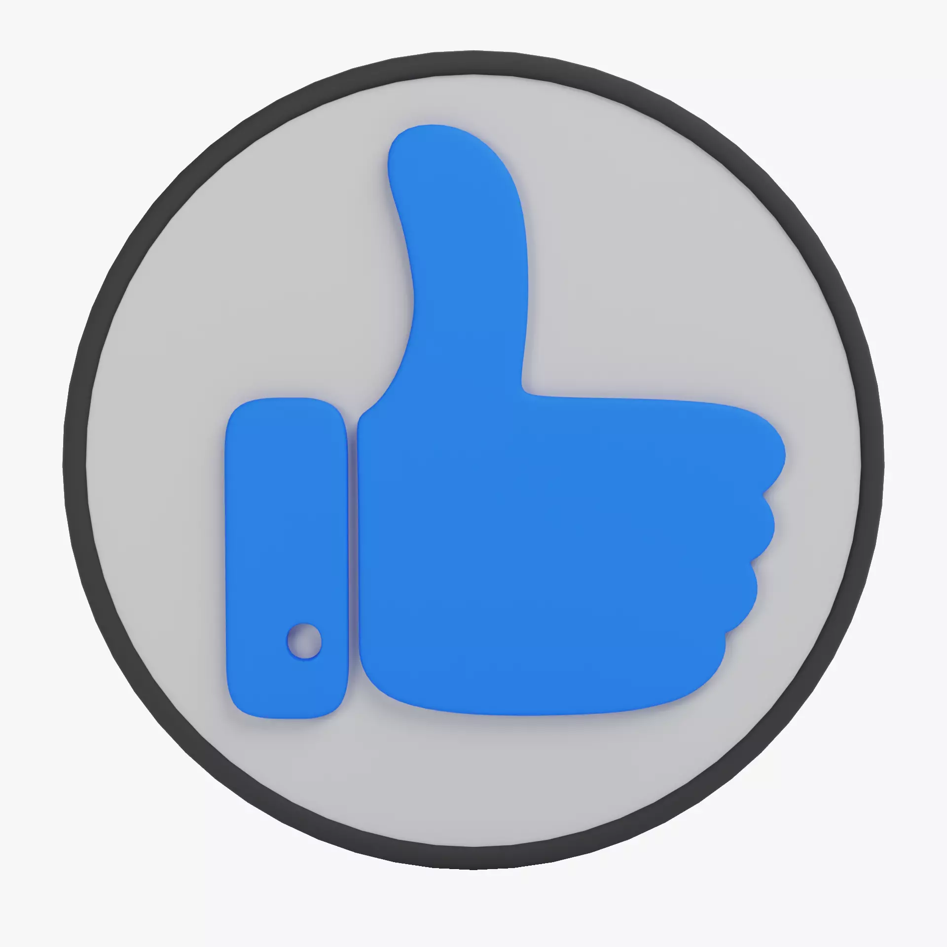 Like Icon - Thumbs Up Button Low-poly 3D model_12