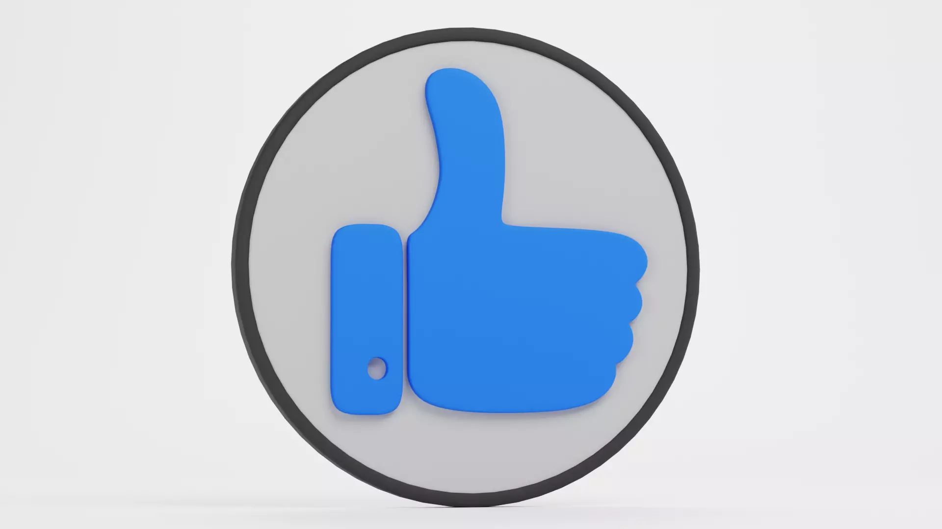 Like Icon - Thumbs Up Button Low-poly 3D model_1